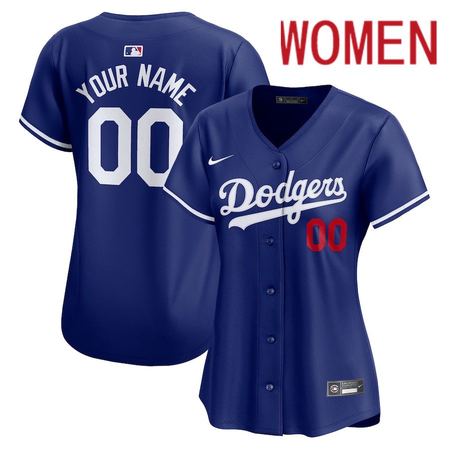 Women Los Angeles Dodgers Nike Royal Alternate Limited Custom MLB Jersey